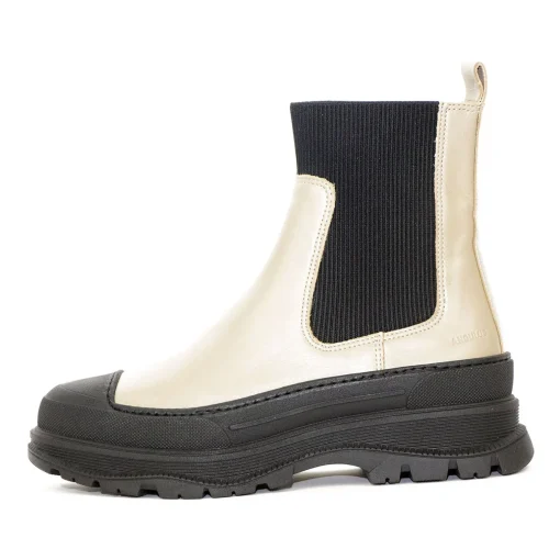Angulus 7708 Beige Dame Skind Støvle med elastik