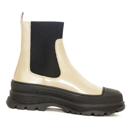 Angulus 7708 Beige Dame Skind Støvle med elastik