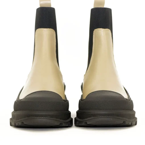 Angulus 7708 Beige Dame Skind Støvle med elastik