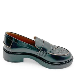 Angulus 1673-201 Loafer Sort med Brun kant