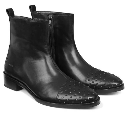 Angulus 7557-101 sort støvle med nitter