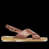 Angulus 5637-105 Terracotta klassisk flettet krydsrem sandal med slingback