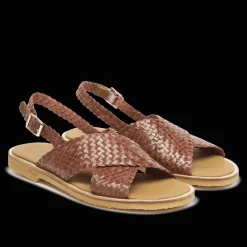 Angulus 5637-105 Terracotta klassisk flettet krydsrem sandal med slingback