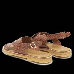 Angulus 5637-105 Terracotta klassisk flettet krydsrem sandal med slingback