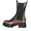 Billi Bi - A3143 - chunky chelsea støvle m. mellemhøjt skaft - sort/brun