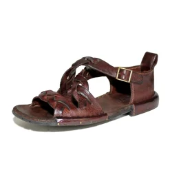 Bubetti 3446 Kastanje Patina  remsandal med krydsende remme og hælkappe