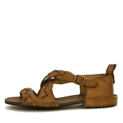 Bubetti 3446 Kork Patina  remsandal med krydsende remme og hælkappe