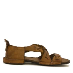 Bubetti 3446 Kork Patina  remsandal med krydsende remme og hælkappe