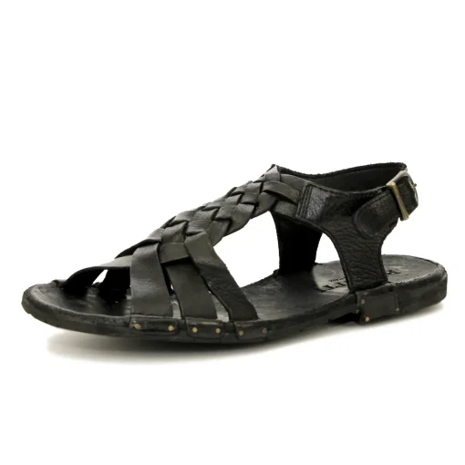Bubetti 3456 Sort Patina  rem sandal med flet