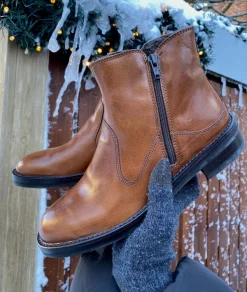 Bubetti 2558M Cognac Damestøvle i skind med foer