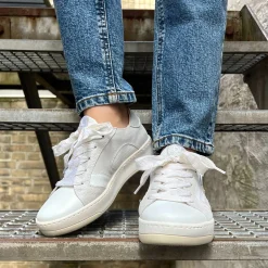DLSport 6500 Hvid Perlemor Sneaker med Lynlås & Snøre