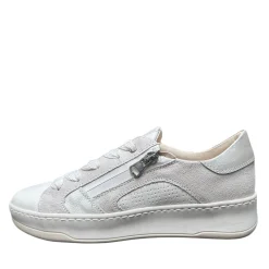 DLSport 6500 Hvid Perlemor Sneaker med Lynlås & Snøre