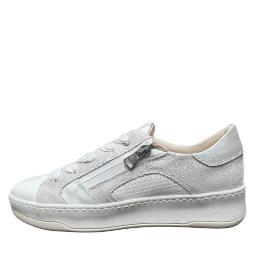 DLSport 6500 Hvid Perlemor Sneaker med Lynlås & Snøre