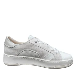 DLSport 6500 Hvid Perlemor Sneaker med Lynlås & Snøre