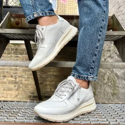 DLSport 6561 Hvid Sneaker med lynlås & Snøre