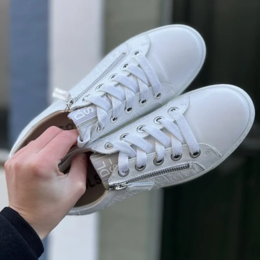 DLSport 5601 hvid Sneaker-lynlås-snøre
