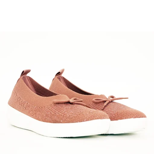 Fitflop-E90 Uberknit Bal. Bow Warm Rose