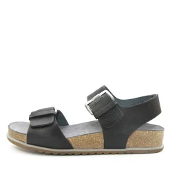 Lofina 2E-113 Sort Damesandal med blød Fodseng