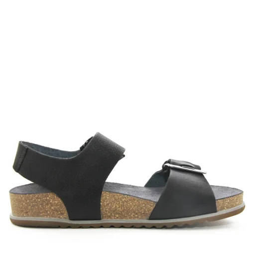 Lofina 2E-113 Sort Damesandal med blød Fodseng