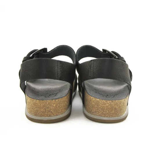 Lofina 2E-113 Sort Damesandal med blød Fodseng