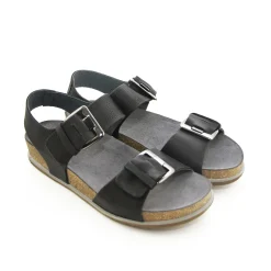 Lofina 2E-113 Sort Damesandal med blød Fodseng
