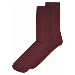 MP Denmark Erina Glitter Wool Rib Socks 59532 Bordeaux
