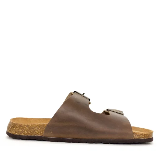 Skvulp 3005.S57 Brun Herresandal i Olieret Skind