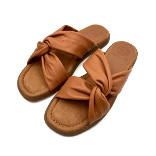 Unisa Camby Cognac Slip-inn Sandal På En Non-Slip Sål