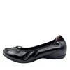 Wonders A-30130 Ballerina med indbygget kilehæl sort lak skind
