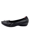 Wonders A-30130 Ballerina med indbygget kilehæl sort skind
