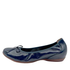 Wonders A-30130 Ballerina med indbygget kilehæl navy lak skind
