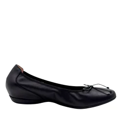 Wonders A-30130 Ballerina med indbygget kilehæl sort skind