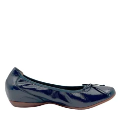 Wonders A-30130 Ballerina med indbygget kilehæl navy lak skind