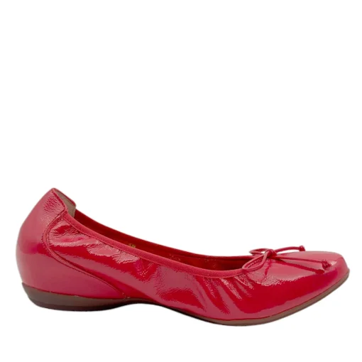 Wonders A-30130 Ballerina med indbygget kilehæl rød lak skind