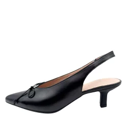 Wonders G-7103 Slingback pump med lille sløjfe i sort skind